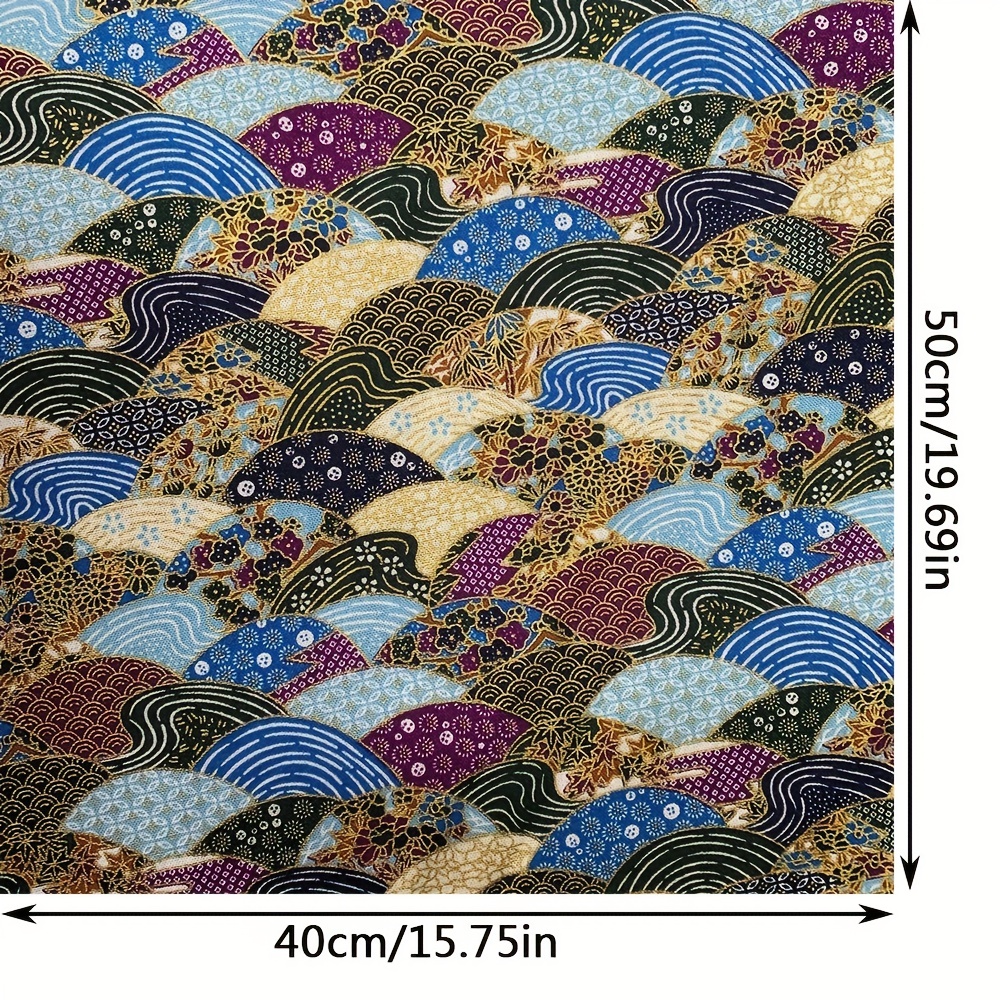 Geometric Cotton Fabric for DIY Kimono Handicrafts