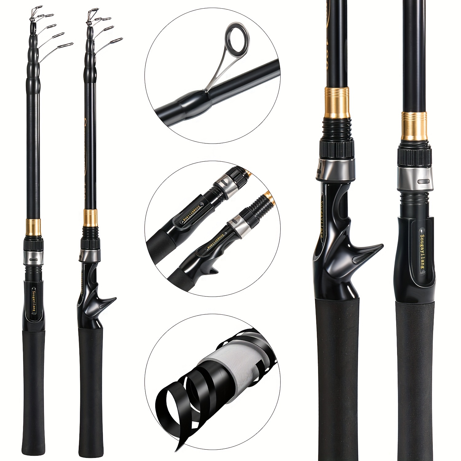 Sougayilang Fishing Rod and Reel Combo 1.8-2.4m Carbon Fiber
