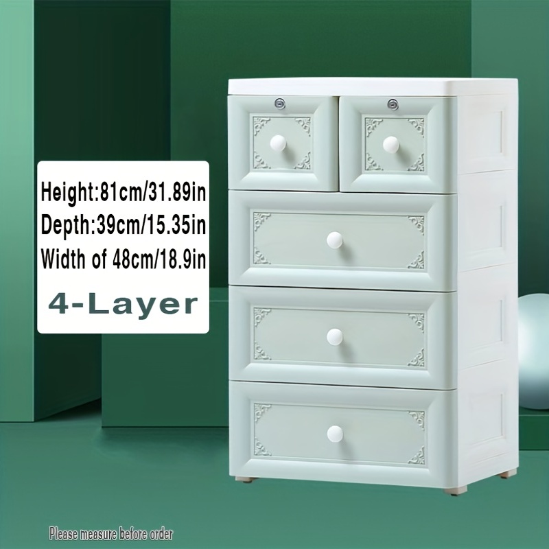 2/3/4/5 Layer Drawer Storage Cabinet Plastic Storage Cabinet - Temu