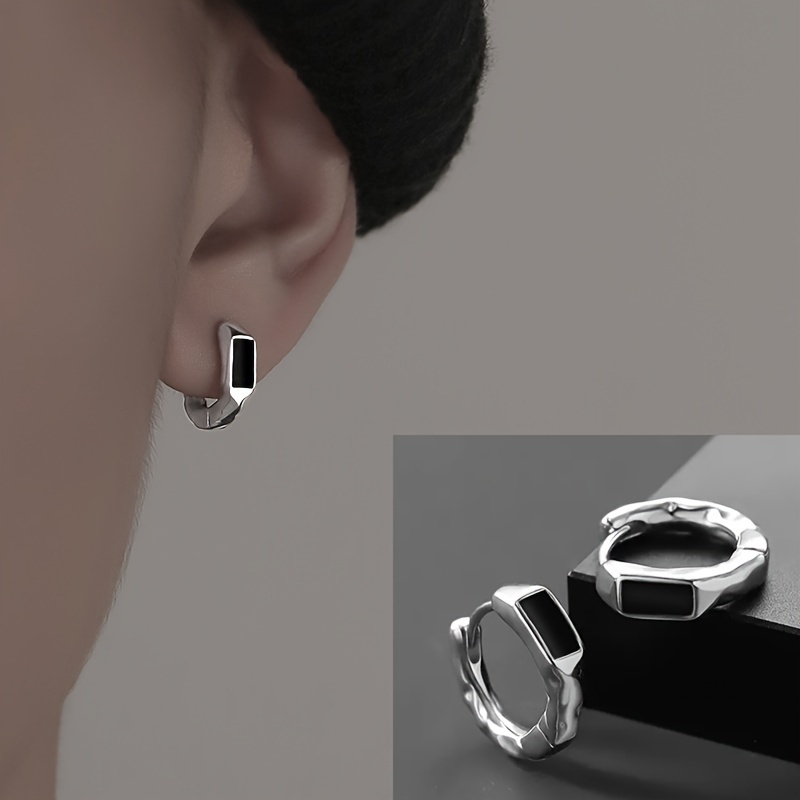 

1pc Trendy Irregular Hoop Ear Buckle For Men, Fashion Hip Hop Earrings