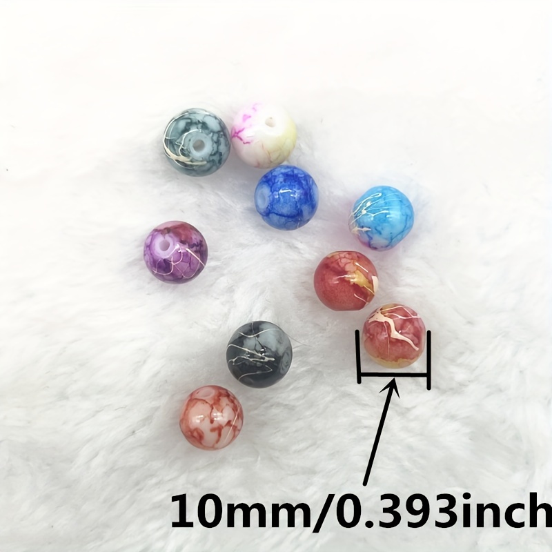 Feildoo Resin Beads 100pcs, 10mm Round Loose Beads Spacer Beads