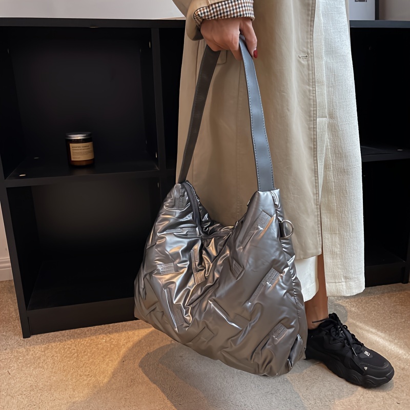Padded Argyle Quilted Crossbody Hobo Bag, Large Capacity Shoulder Tote Bag  For Work - Temu