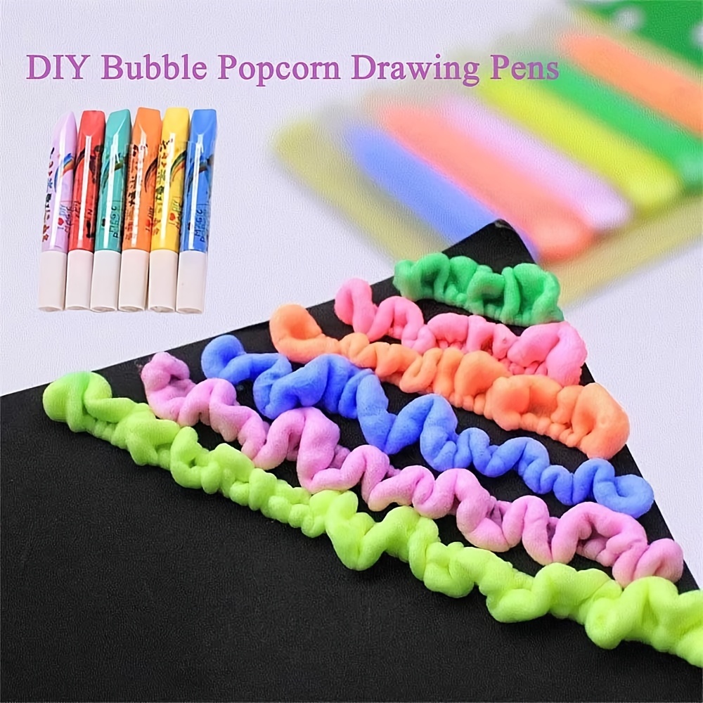 Diy Bubble Popcorn Drawing Pens, Puffy Pens, Magic Puffy Pens, Popcorn  Color Markers, Magic Popcorn Pen, 3d Art Safe Pen Gifts For Kids