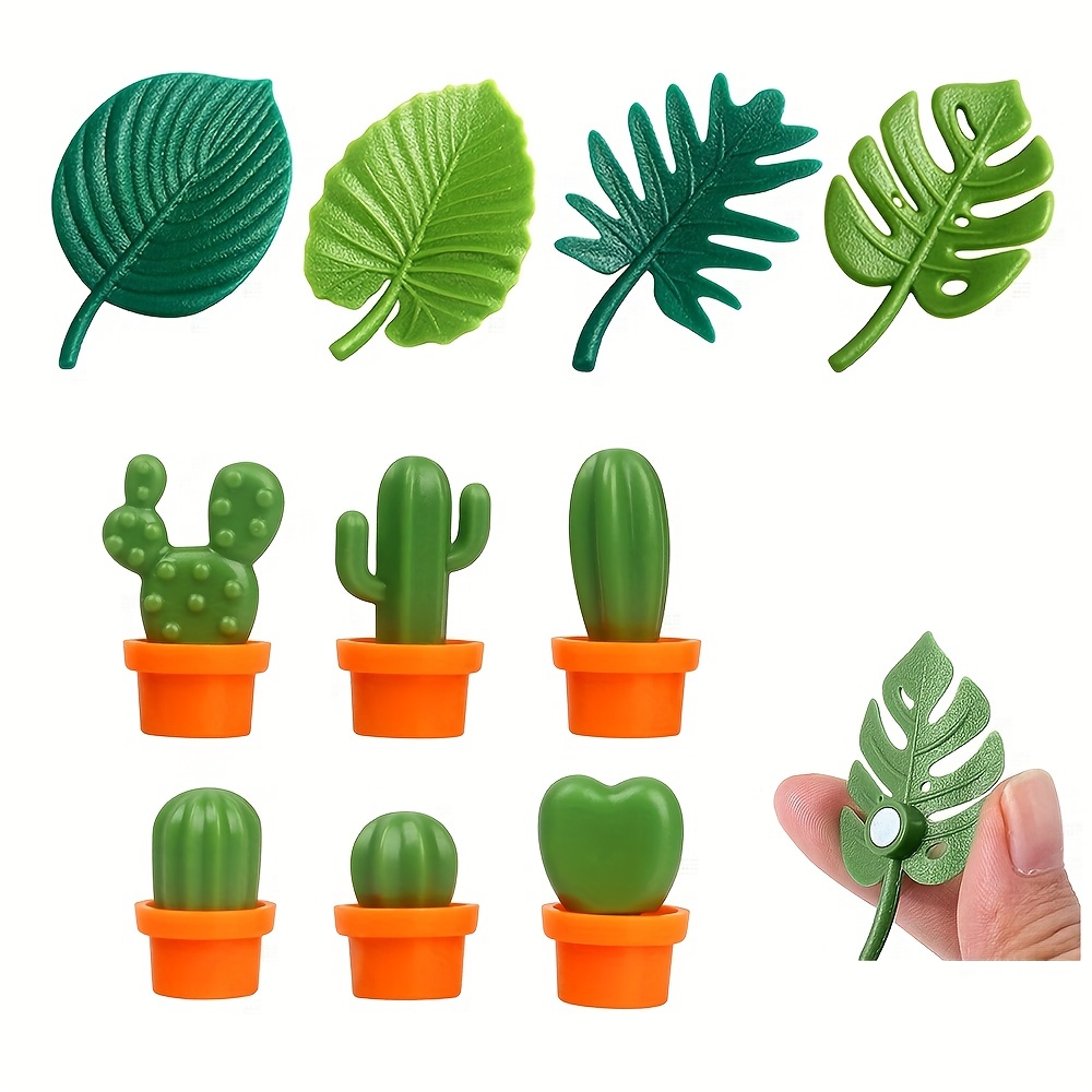 Lot de 12 aimants de réfrigérateur 3D Cactus, décoration d'intérieur,  aimants de réfrigérateur, armoires de bureau, tableaux blancs et images,  aimant de cactus vert mignon 