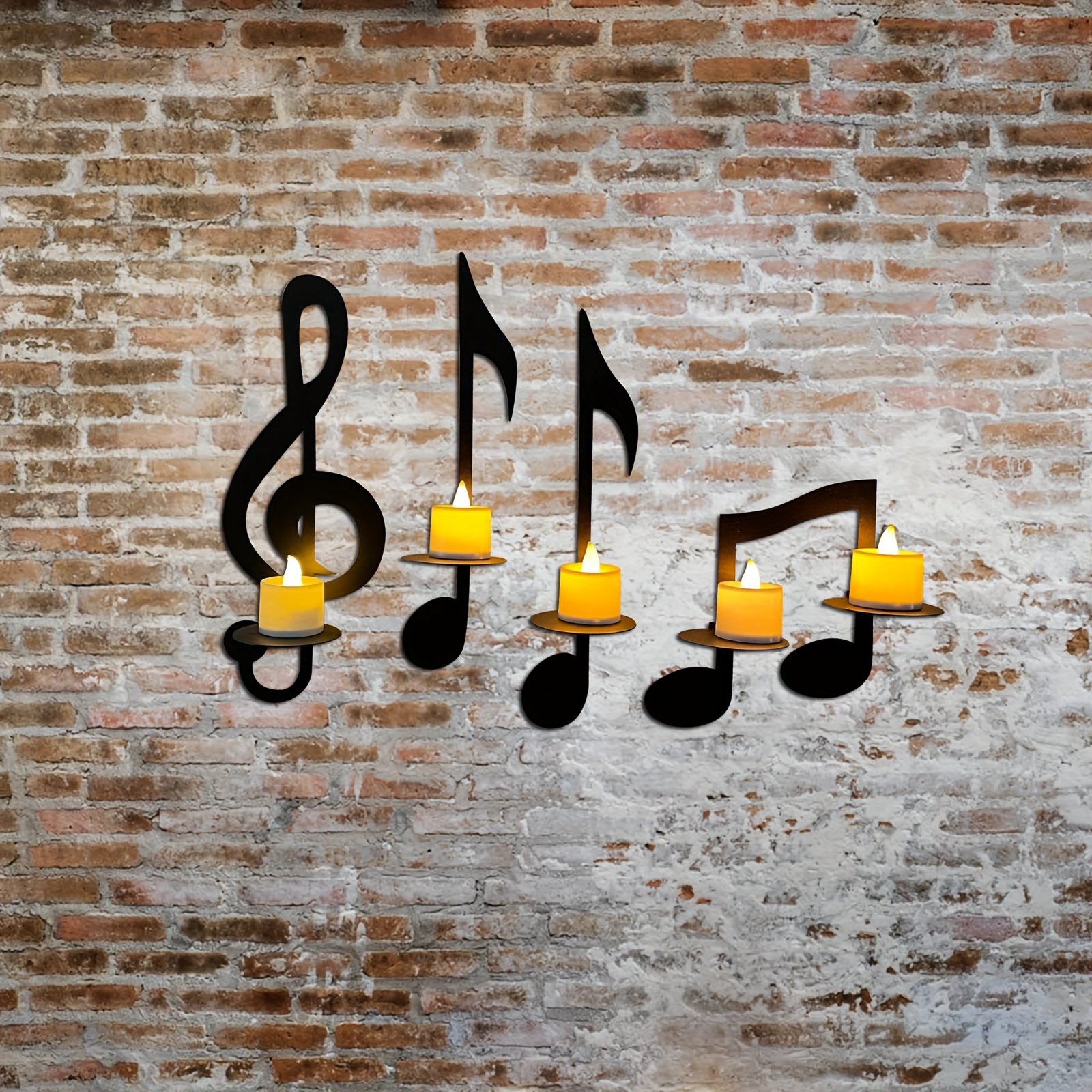 Black Music Note Wall Sconce Musical Note Candle Holder - Temu Canada