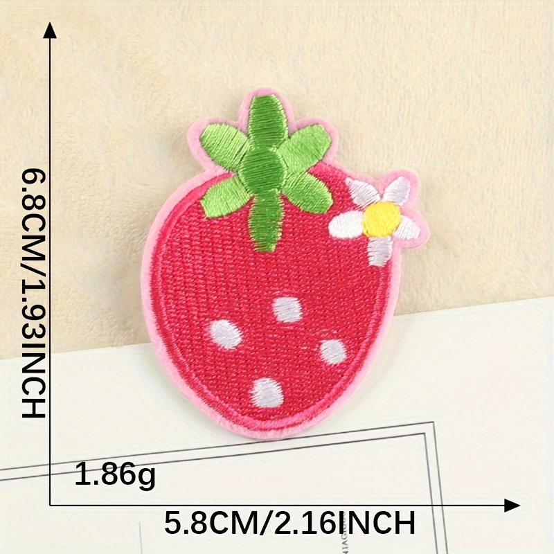 3pcs/Set Cartoon Strawberry Embroidered Iron-On Fabric Patch For Clothing  Decoration