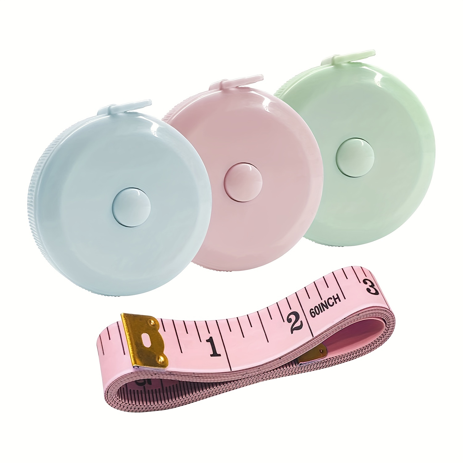 Measuring Tape Retractable, 60 Inch Soft Fabric Tape Measure for Body, Push  Button Sewing Measurement Tape for Cloth Waist 