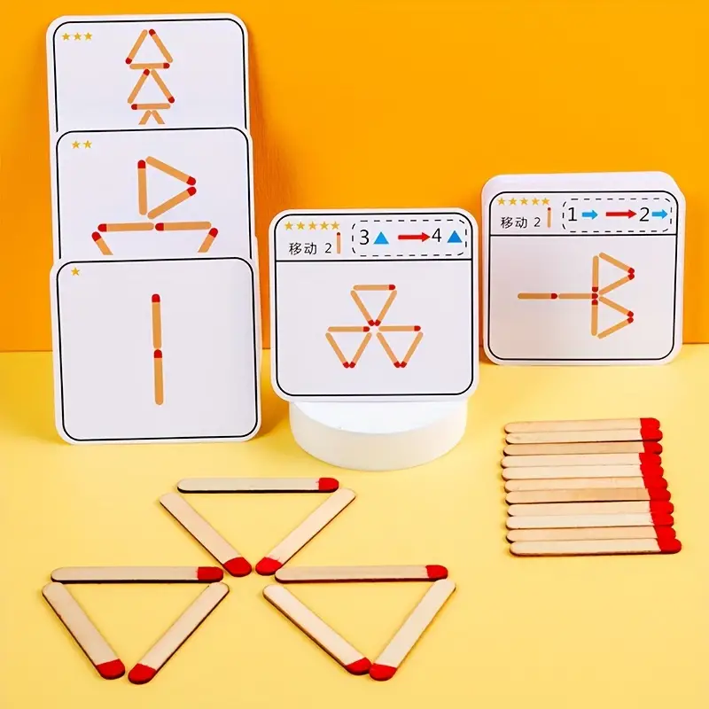 Jogo de quebra-cabeça com palitos de fósforo Brinquedos de madeira, jogo de  tabuleiro de geometria de matemática DIY Pensamento criativo Jogo de lógica  de treinamento Brinquedos educativos para crianças - Temu Portugal