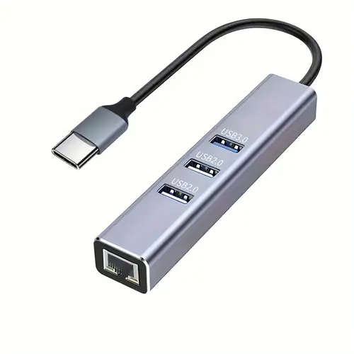 USB 3.0 Hub Ethernet with USB C Adapter, 3 Port USB 3.0 Splitter Gigabit  Ethernet Hub + USB C HUB Network RJ45 1000Mbps USB Extender