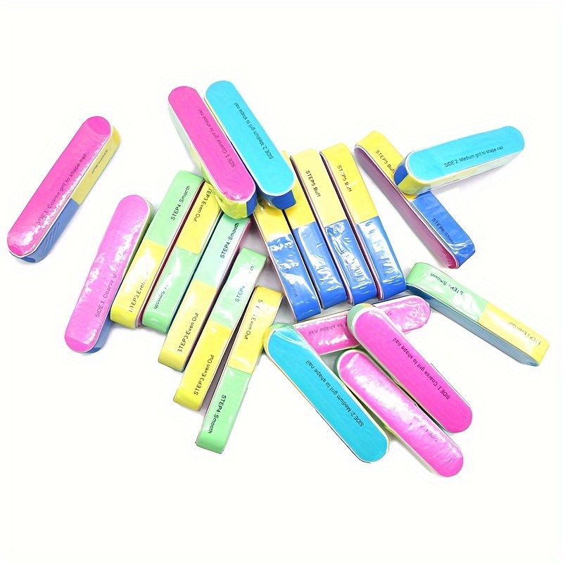 5pcs Neon Nail Polish Sanding Buffer Files, Mini Polisher Blocks