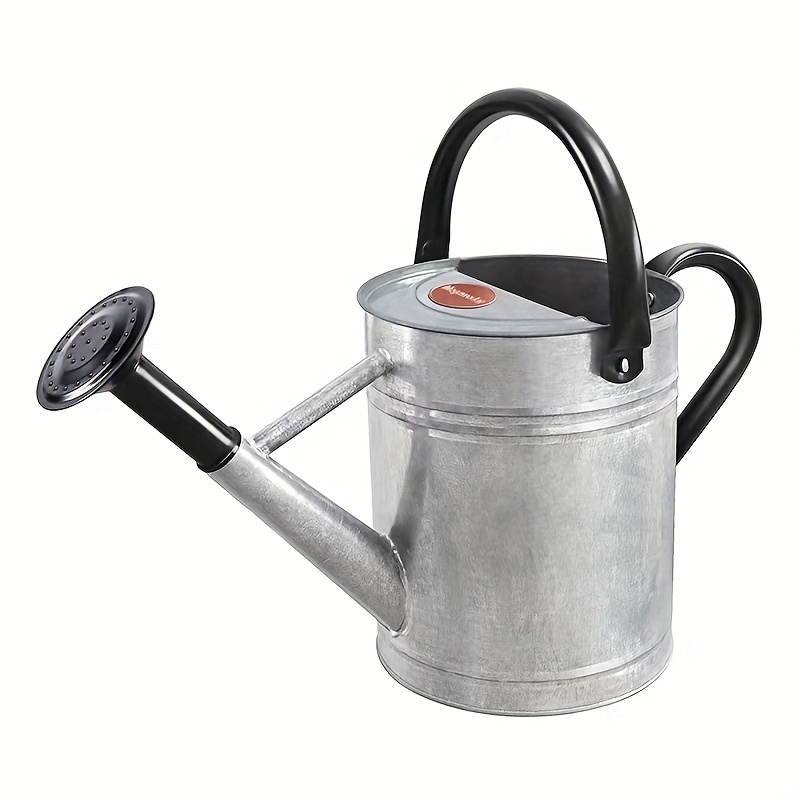

1pc Metal Farmhouse Style Watering Can With Removable Spout, Nice Galvanized Steel Water Can With Embossed Design For Indoor Outdoor Plants, 1 Gallon