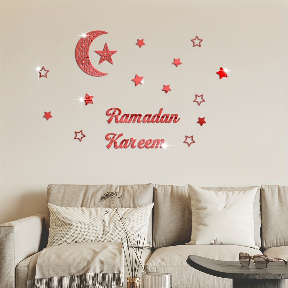 Star Moon Mirror Surface Wall Sticker Perfect Ramadan Kareem - Temu