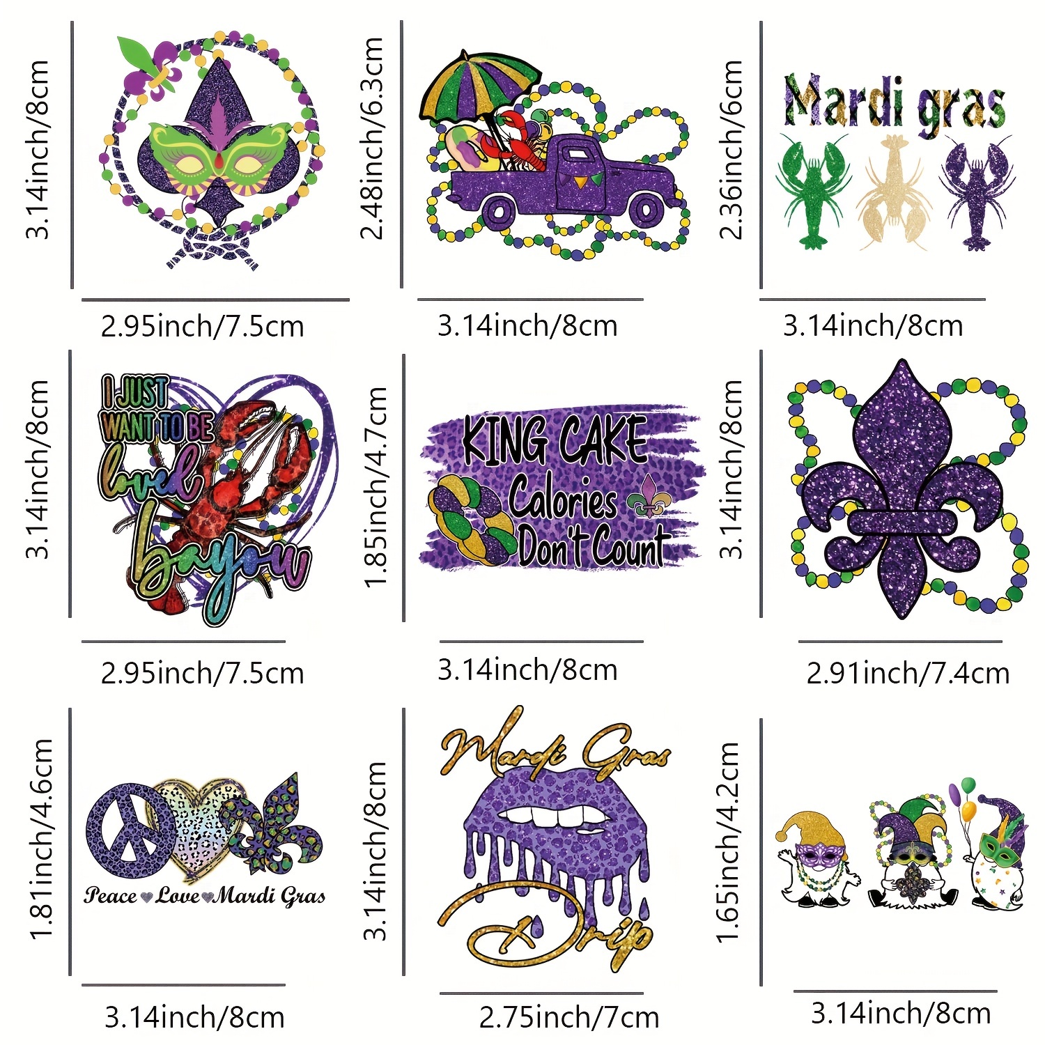 Mardi Gras Iron on Patches for Clothes Thermoadhesive Patches Thermal  Patches for Clothing Heat Transfer Stickers for T Shirt