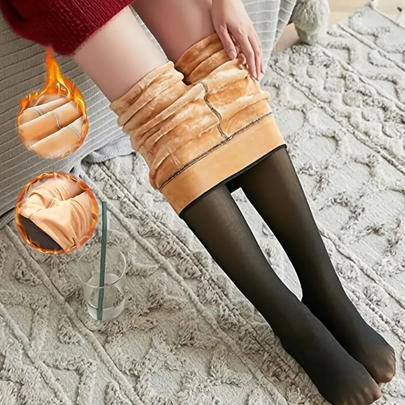 Thermal Lined Tights Women Opaque Winter Thermal Pants High - Temu