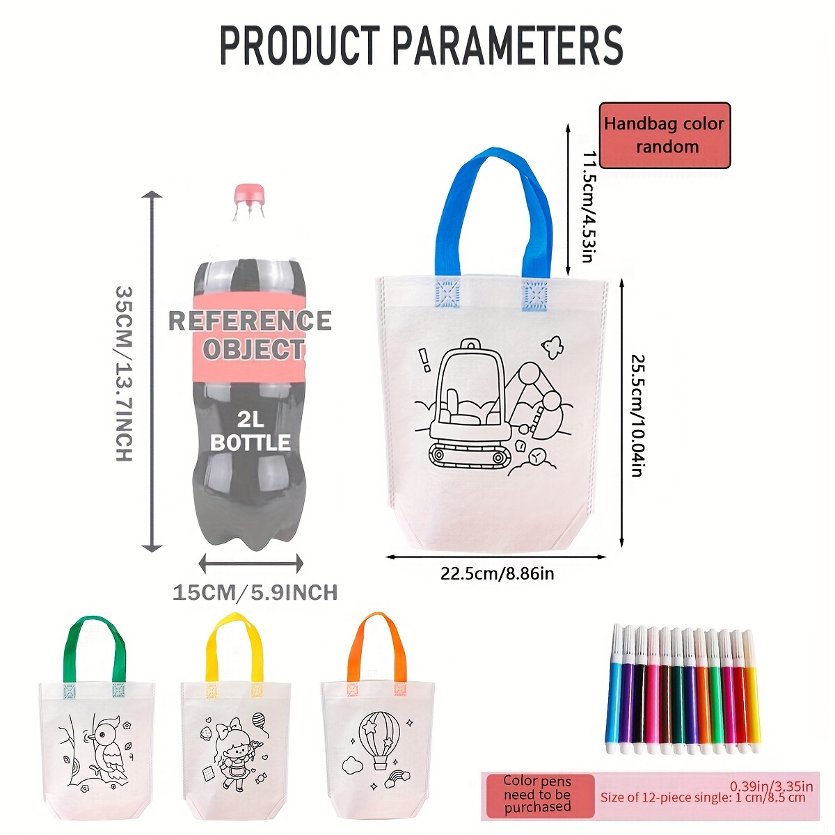 Diy Graffiti Bag Without Coloring Marker Carnival Animal Art Party Goodie  Bags For Kids Eco Reusable Mini Non-Woven Shopping Bag