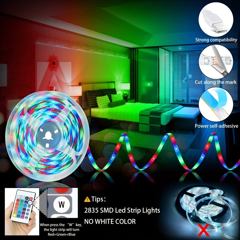 RGB Decorating LED Strip Light with 16 Colors - 5m