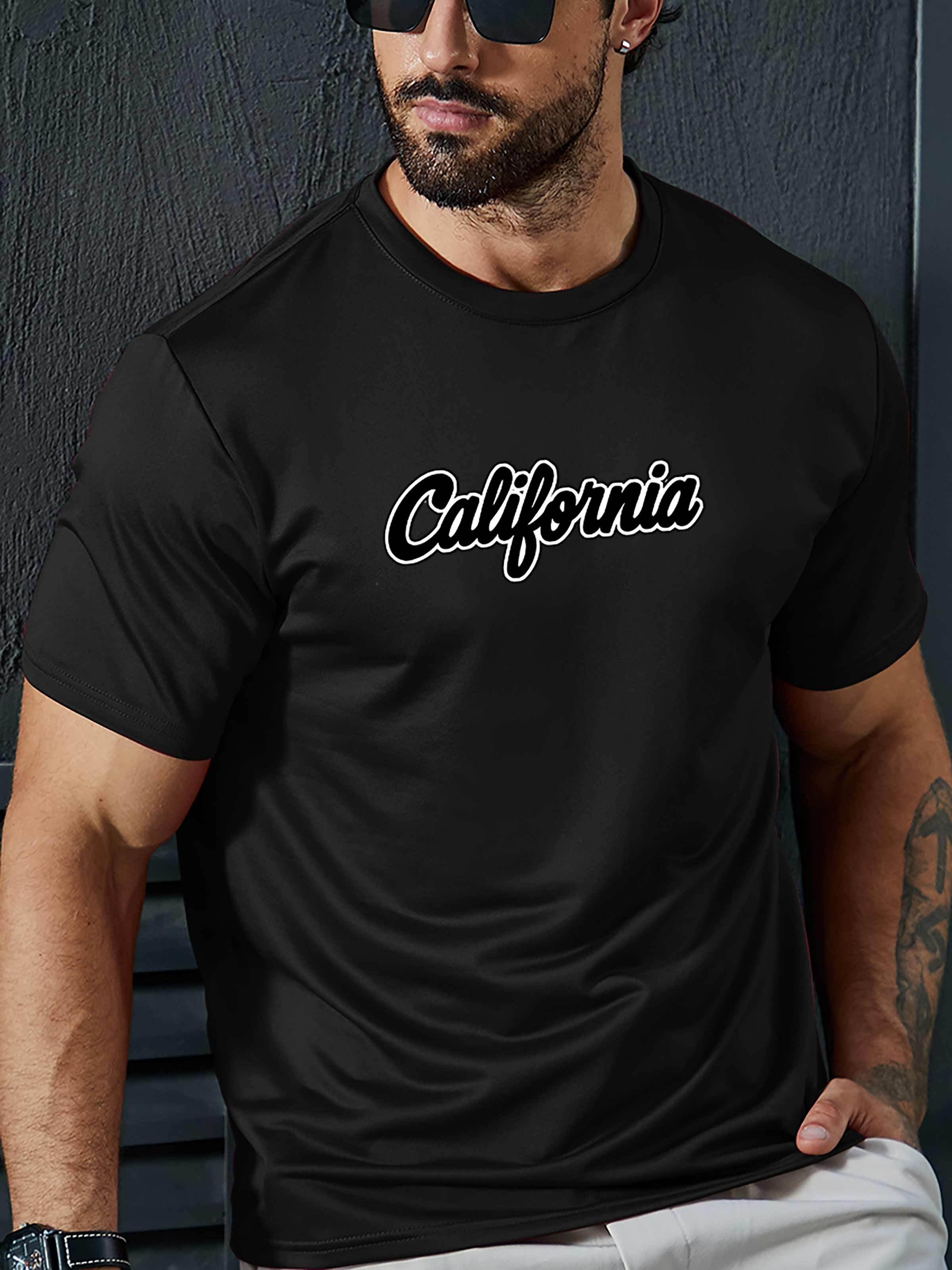 California Print T Shirt Tees Men Casual Short Sleeve T - Temu Ireland