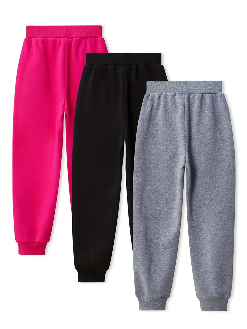 Multipacks Girls Basic Warm Jogger Sweatpants Thick Fleece - Temu Canada