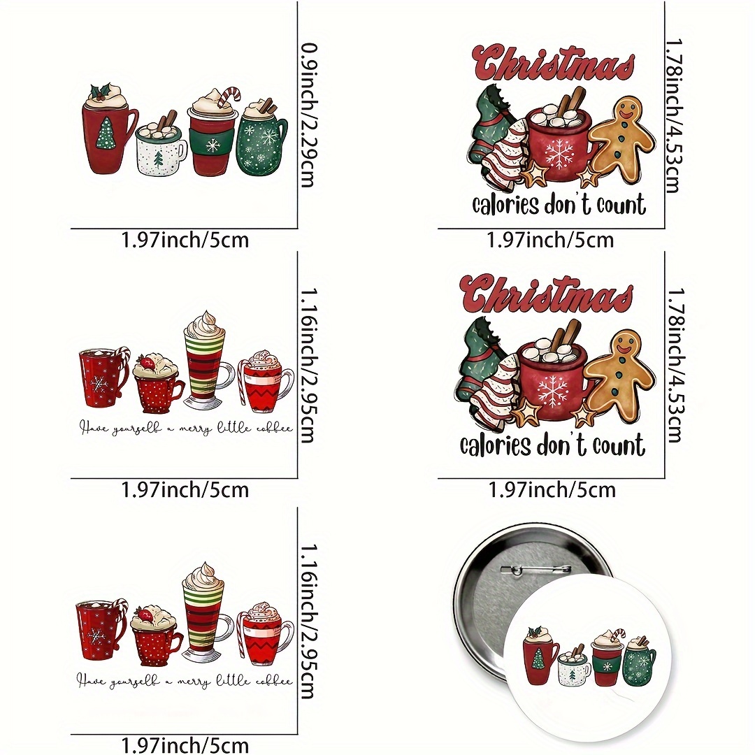 Christmas UV DTF Cup Wrap Transfer Sticker for Glass Coffee Cup