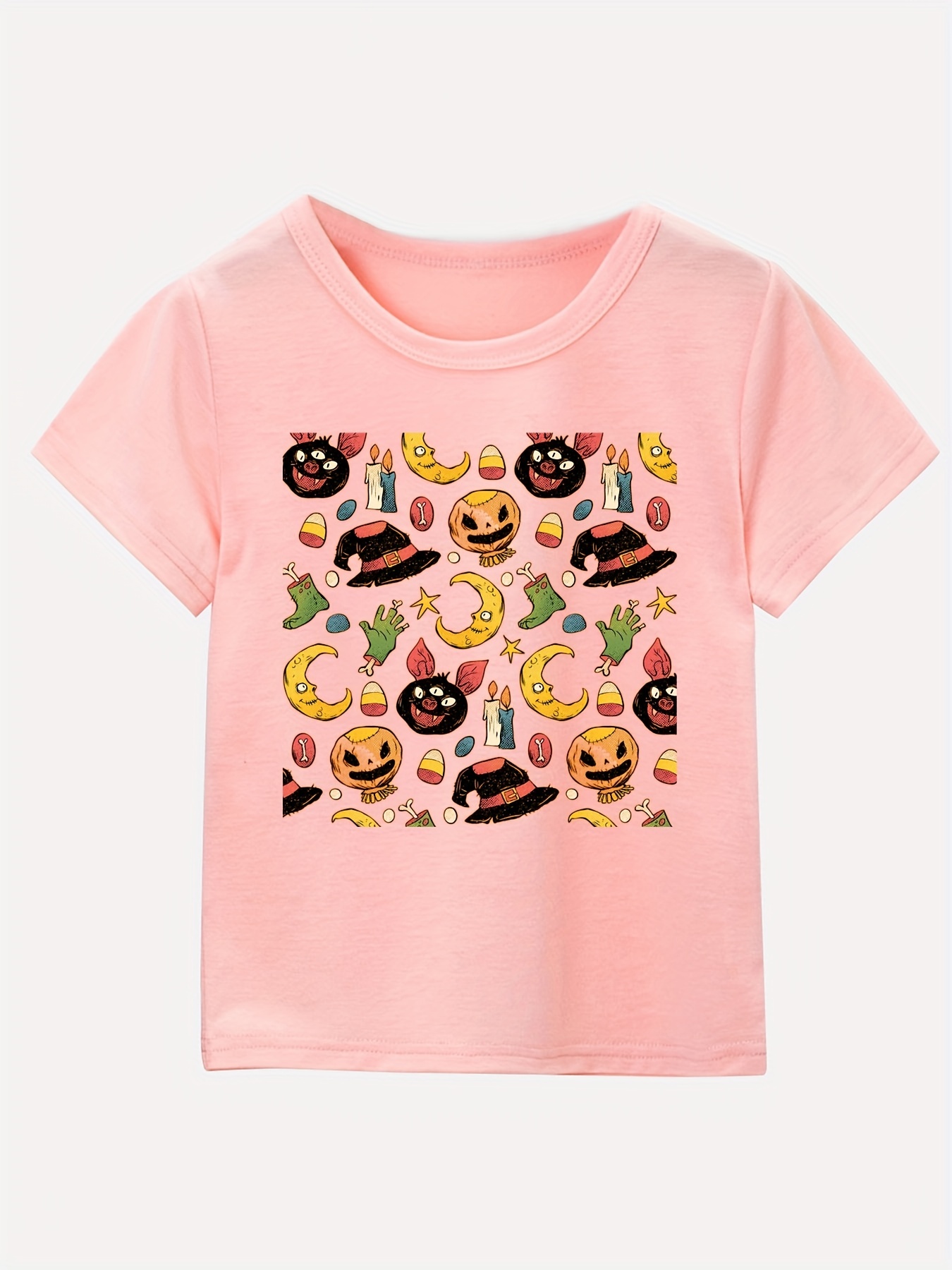 Camiseta gráfica estampada do Dia das Bruxas feminina, camiseta de