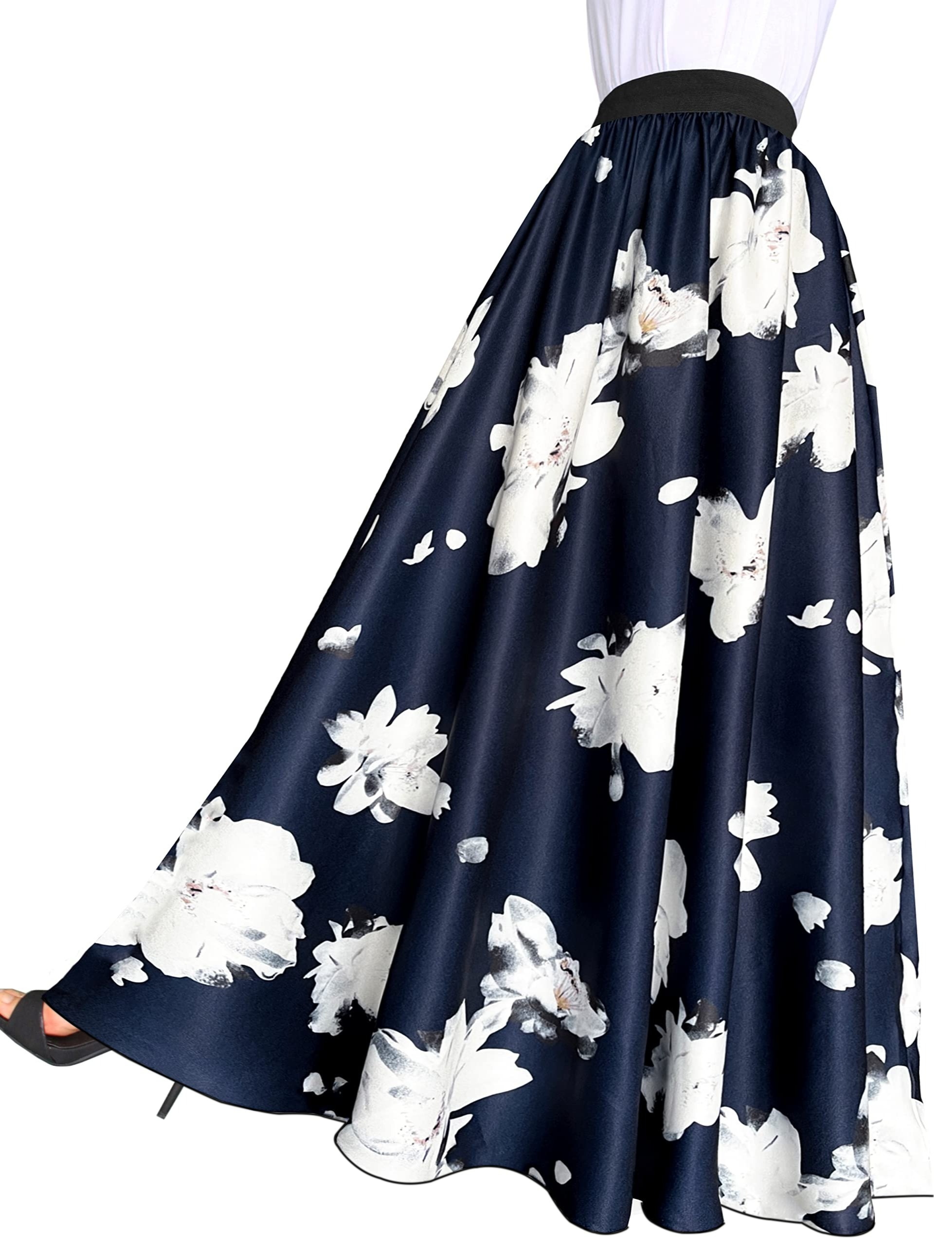 Navy blue maxi on sale skirt plus size