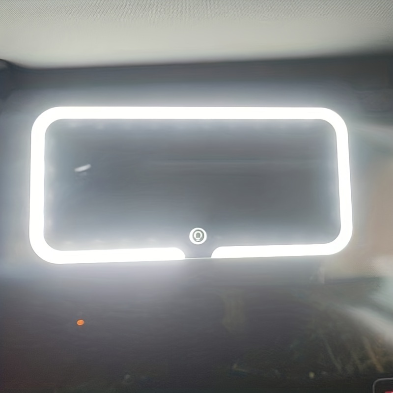 Car Makeup Mirror Sun Visor Led Light Dimmable Thin Car - Temu