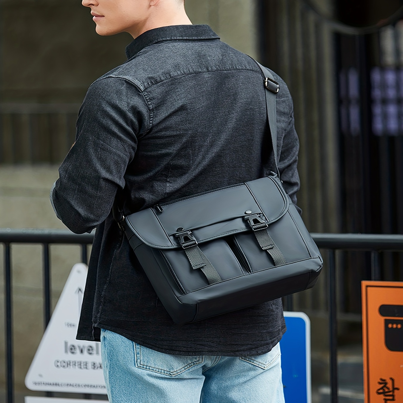Laptop Shoulder Bag Postman Bag, - Temu