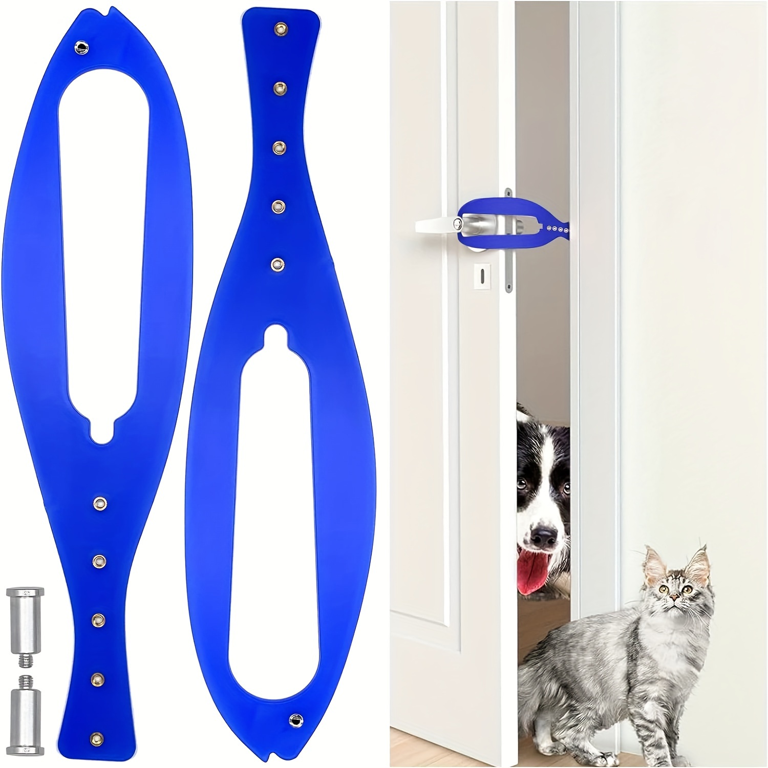 2pcs Katzentürhalter Riegel, Flex Latch Katze Türstopper mit verstellbarem  Riemen, Katzentür Alternative, um Hunde draußen zu halten