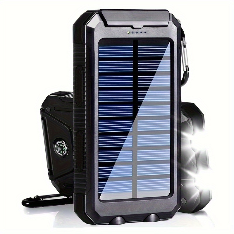 20000mAh Solar Charger for Cell Phone iphone, Portable Solar Power Bank  with Dual 5V USB Ports, 2 Led Light Flashlight, Compass Battery Pack for  Outdoor Camping Hiking(Green) 