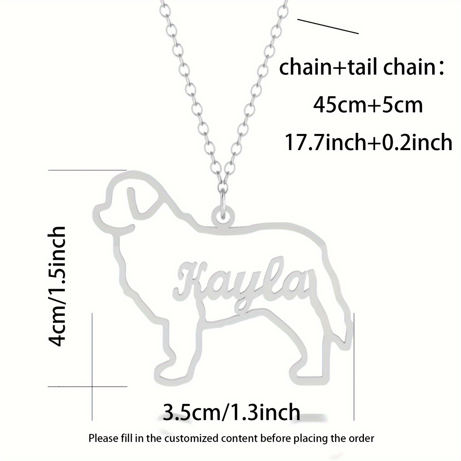Customized Pet Dog Love Dog Name Hollow Pendant Necklace 9 - Temu