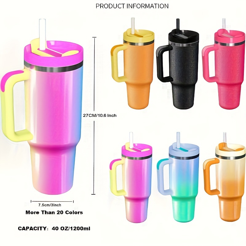New Tag Large Capacity Water Bottle Simple Modern Insulated Tumbler With  Straw Lid, Multi-color Kawaii Stainless Steel Insulated Cup For Outdoor  Camping Travel - Temu Germany