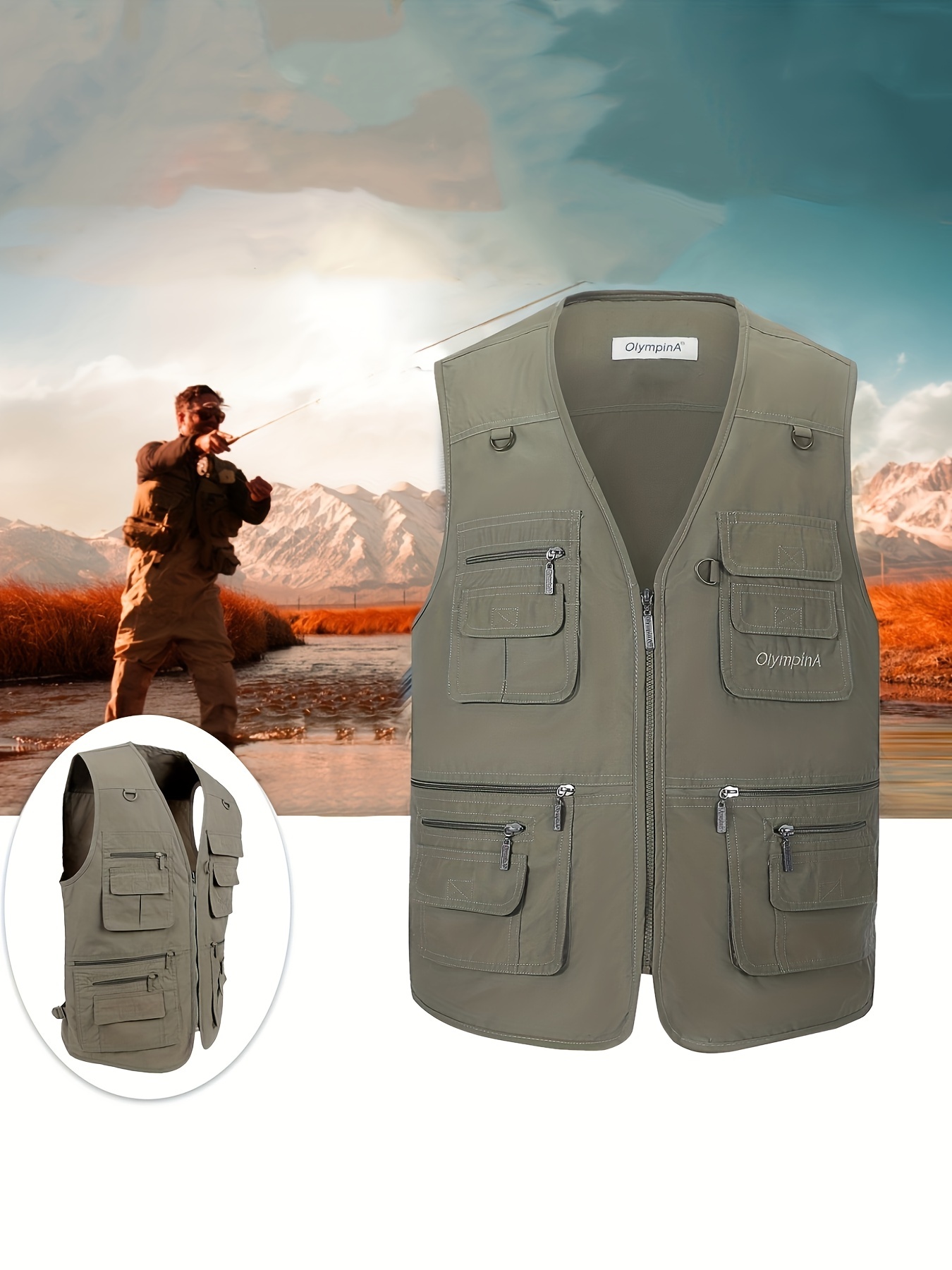 Men's Solid Outdoor/workout Vest Jacket Spring/autumn Casual