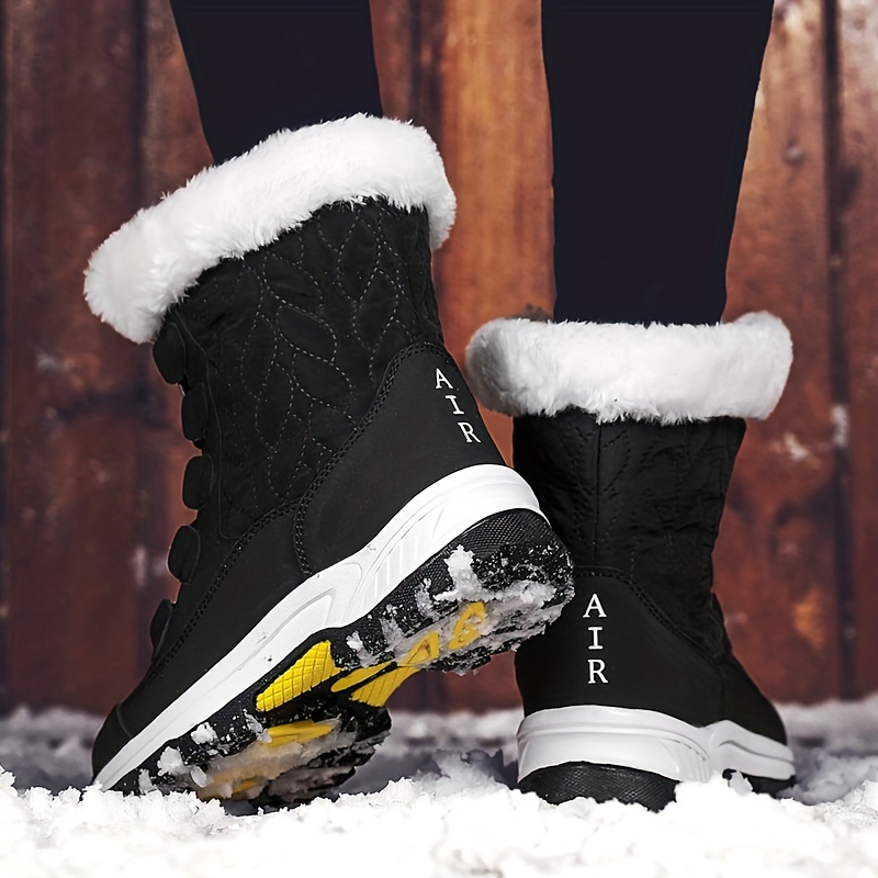 Casual Snow Boots Women s Lace Winter Anti slip Warm Faux - Temu