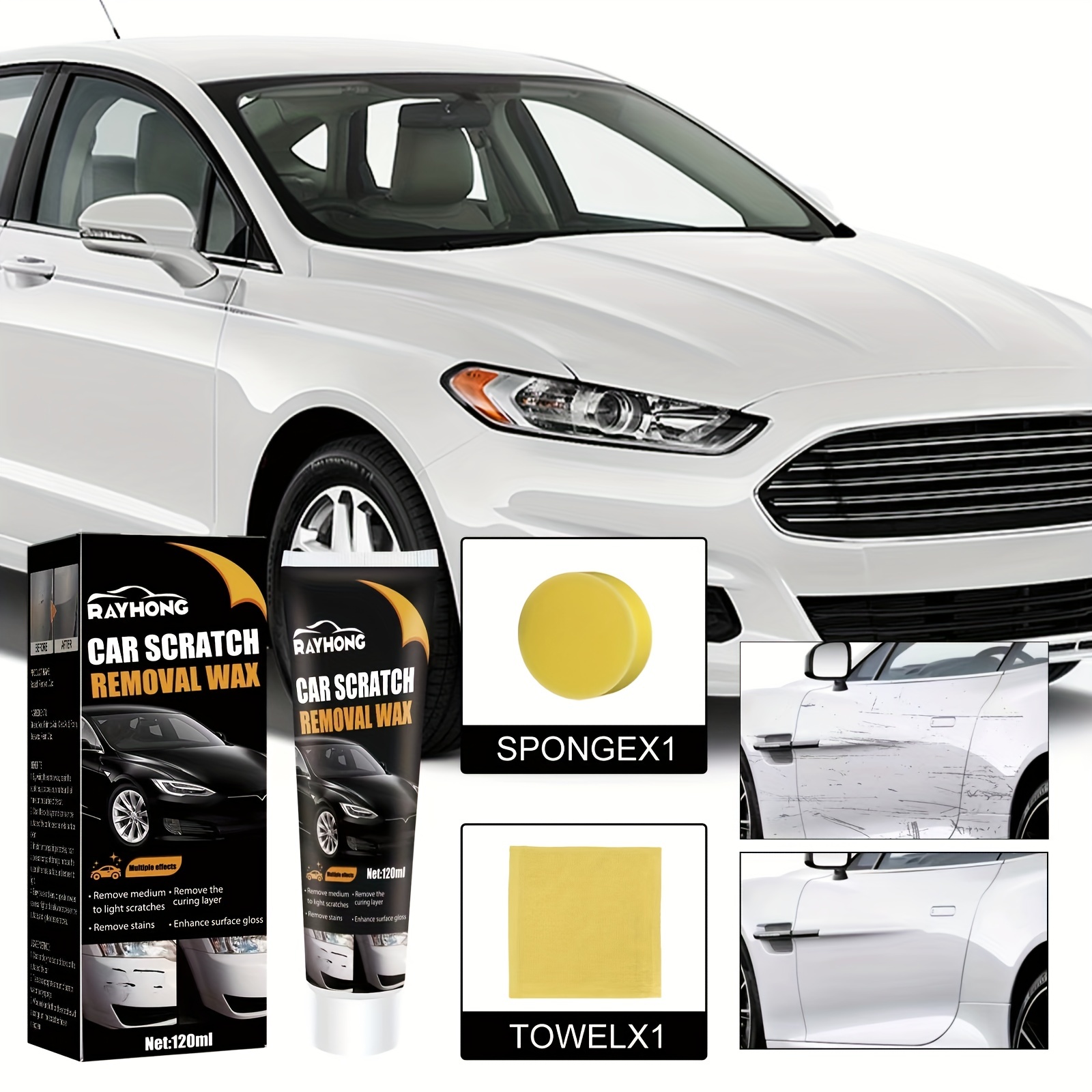 1pc Car Scratch Wipe Cloth Car Paint Repair Paint Scratch Water Stain Car  Wax Grinding Cleaning Scratch Maintenance
