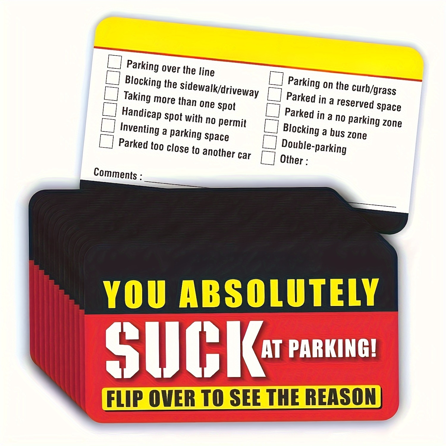Bad Parking Cards You Parked Like An Idiot Business Cards - Temu