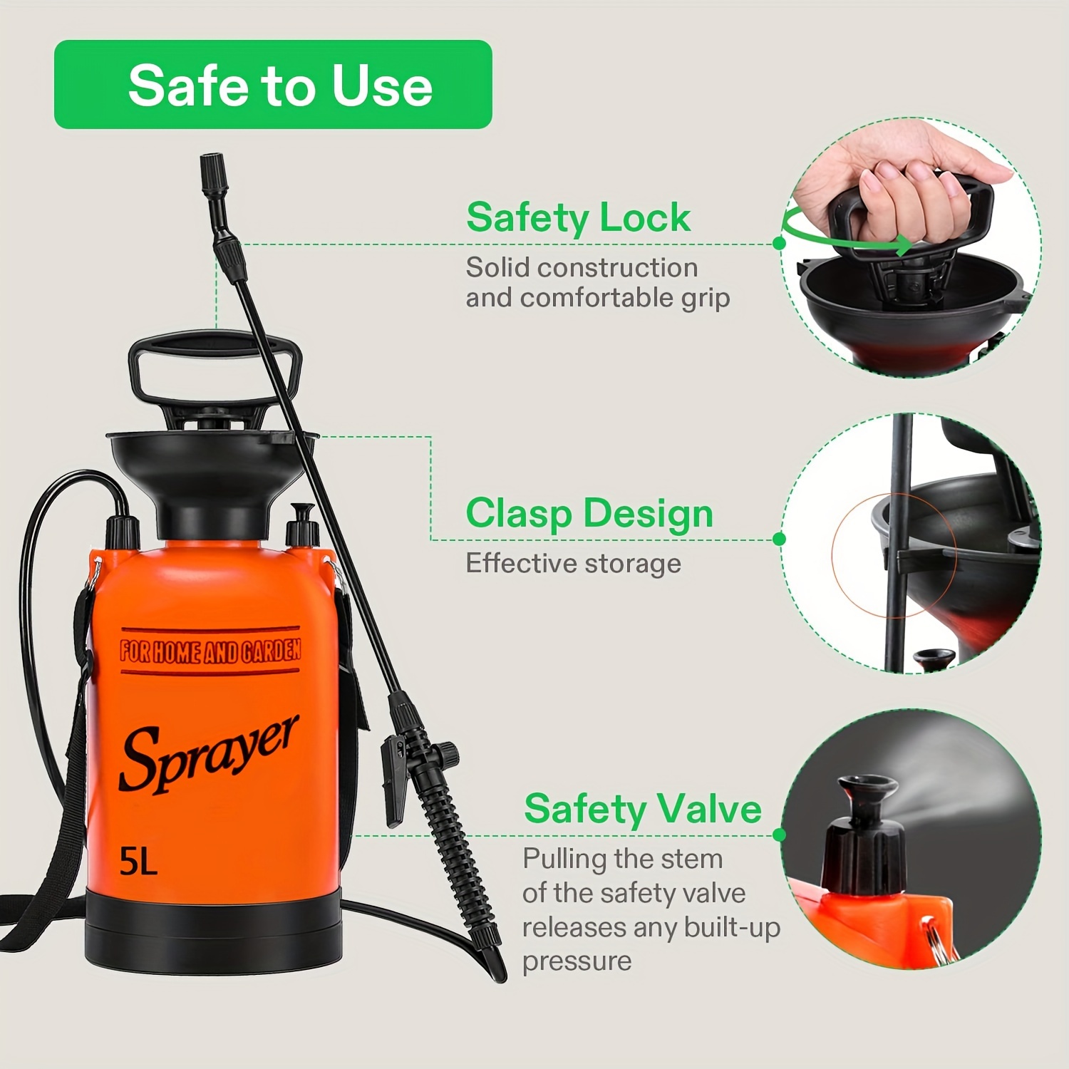 CLICIC Lawn and Garden Portable Sprayer 2 Gallon/8 L- Pump Pressure Sprayer  Includes Shoulder Strap Blue.