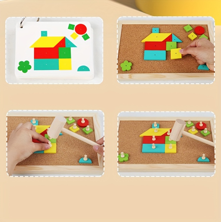 Planche De Puzzle Cloué Pour Enfants En Bois, Jouets De Puzzle À