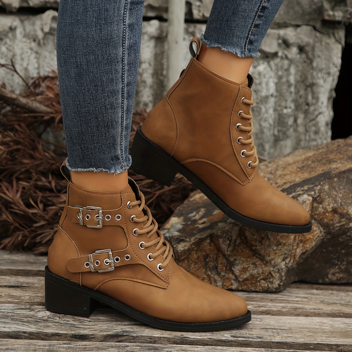 Womens lace clearance up western boots