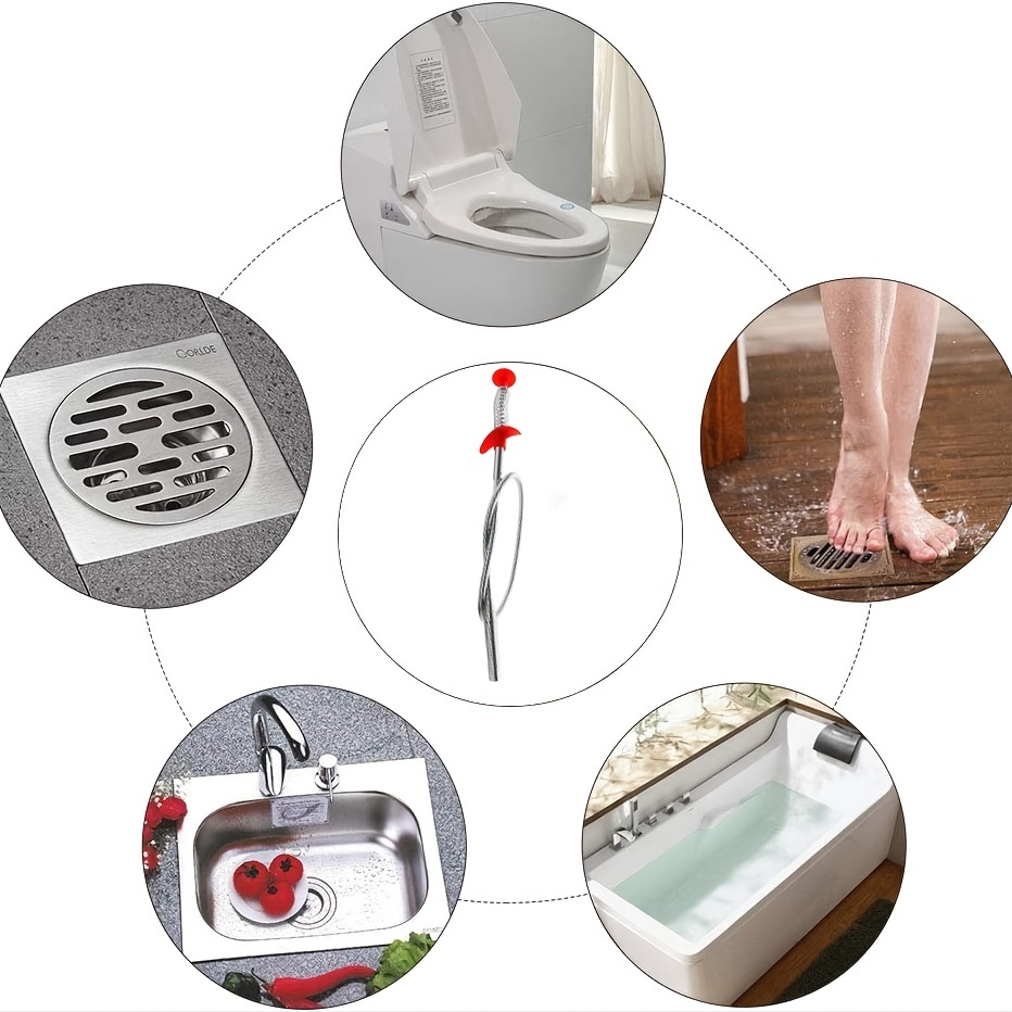 Drain Clog Remover Toilet Sink Bathroom Snake 4 Claw Reacher