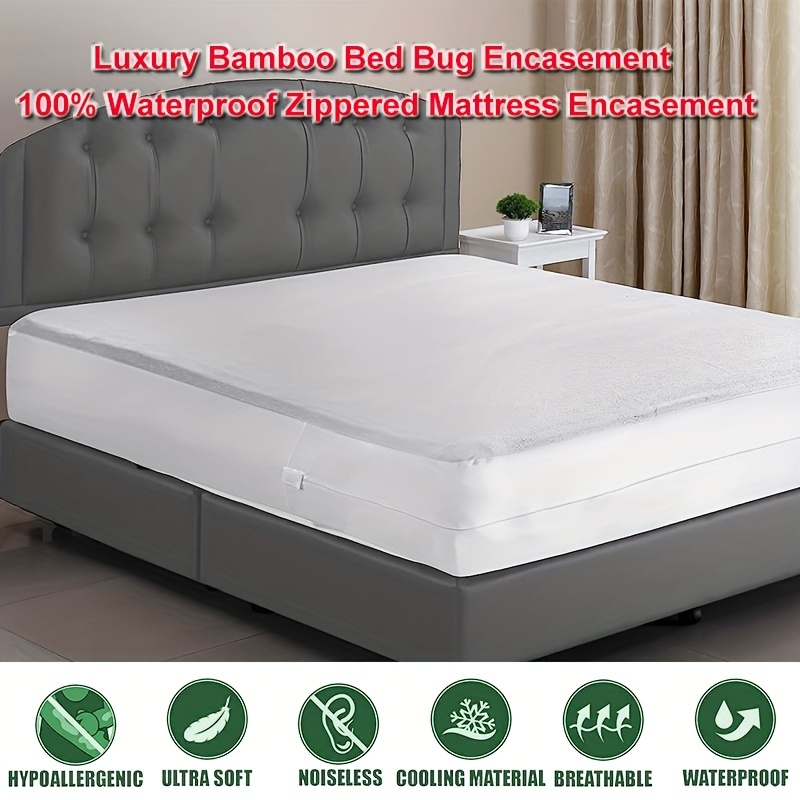 Bed Bug and Dust Mite Proof Queen-size Mattress Protector - On