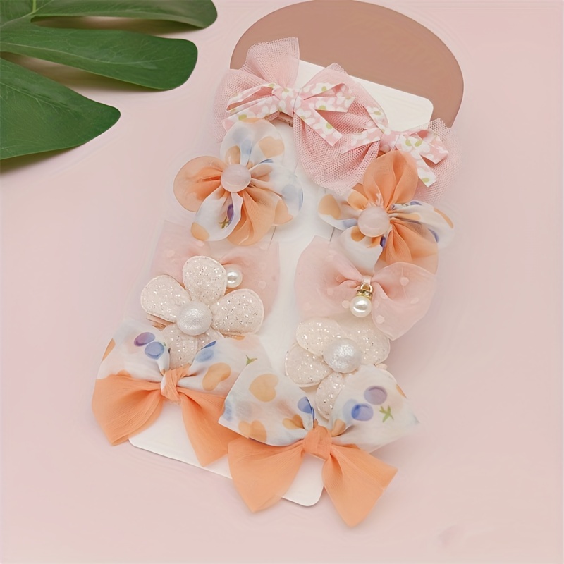 Faux Pearl Inlaid Rhinestones Bow Knot Hair Clips Elegant - Temu