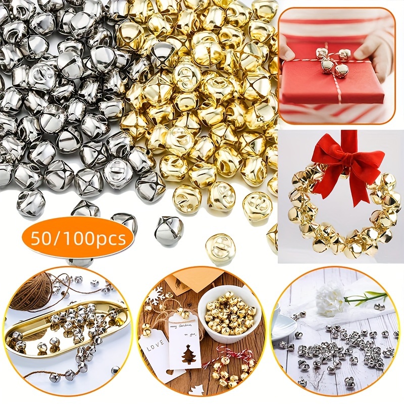 2CM Small Bells For Crafts Mini Jingle Bells Gold Silver Pet Hanging Metal  Bell Wedding Christmas