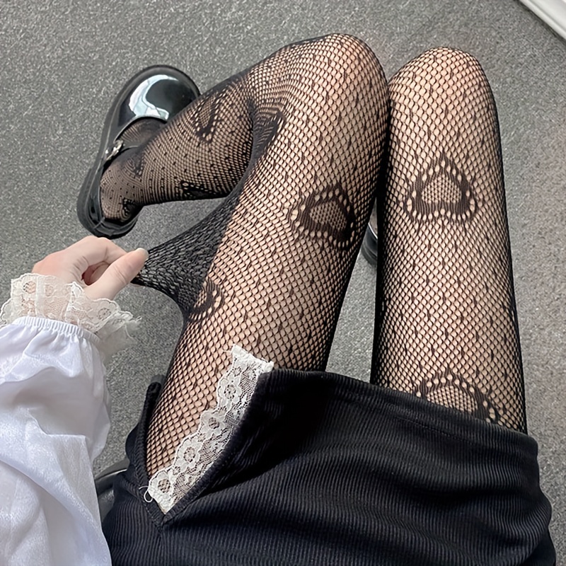 High-waist fishnet stockings are often paired with lingerie or as