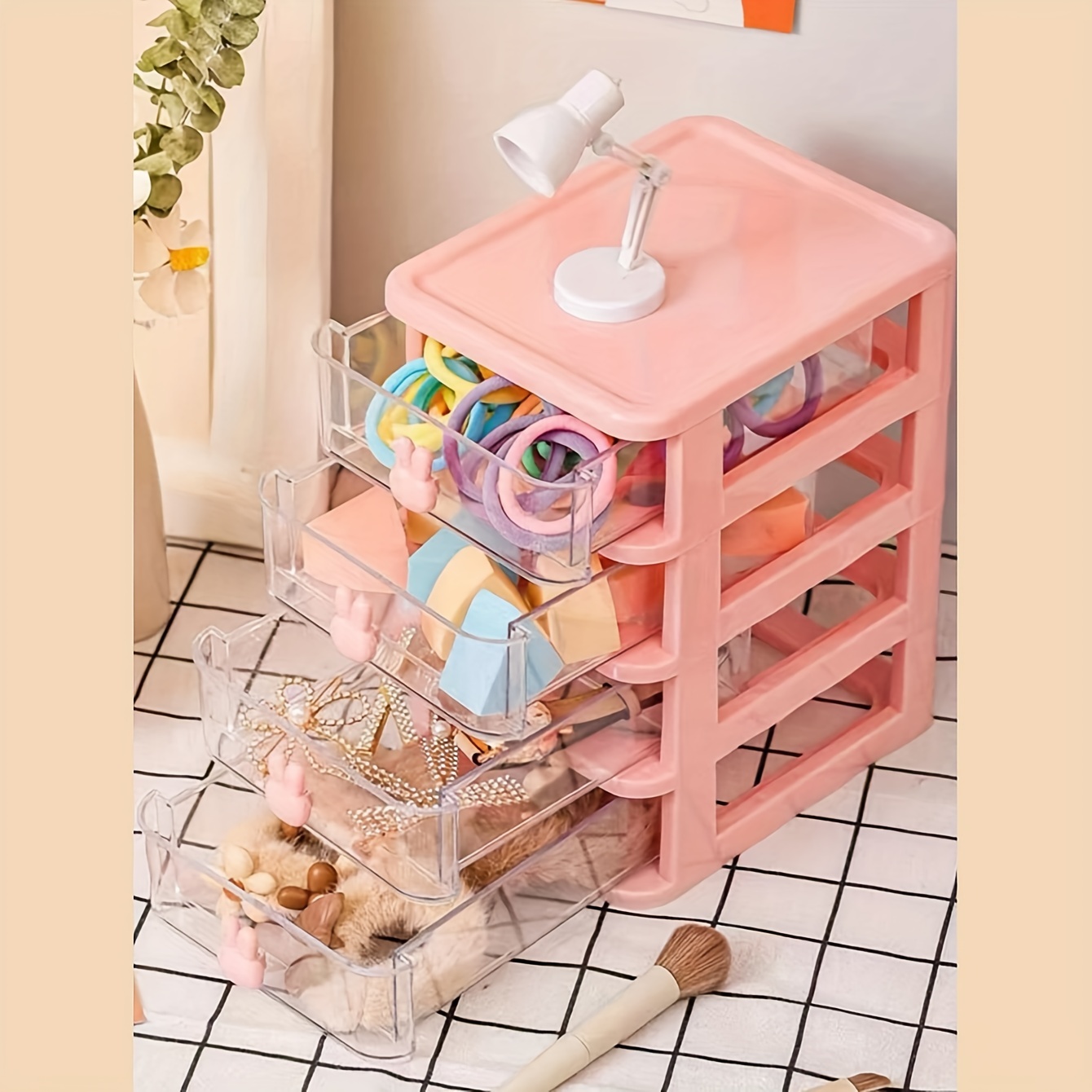 1pc Multi-functional Bunny Drawers Student Desk Stationery Storage