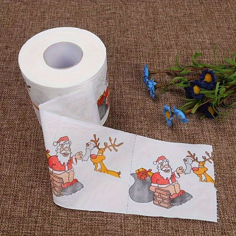 Papier Toilette imprimé Thème de Noël Thème de ménage Salle de Bain  Toilette Papier Rouleau de Papier de Papier d'essuie-Serviette Santa Cadeau  Lettre