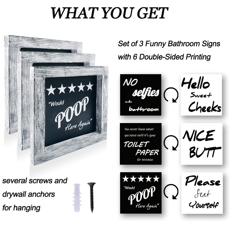 Nice Butt Bathroom Decor Box, 2 Sides with Funny Sayings - Funny Toile