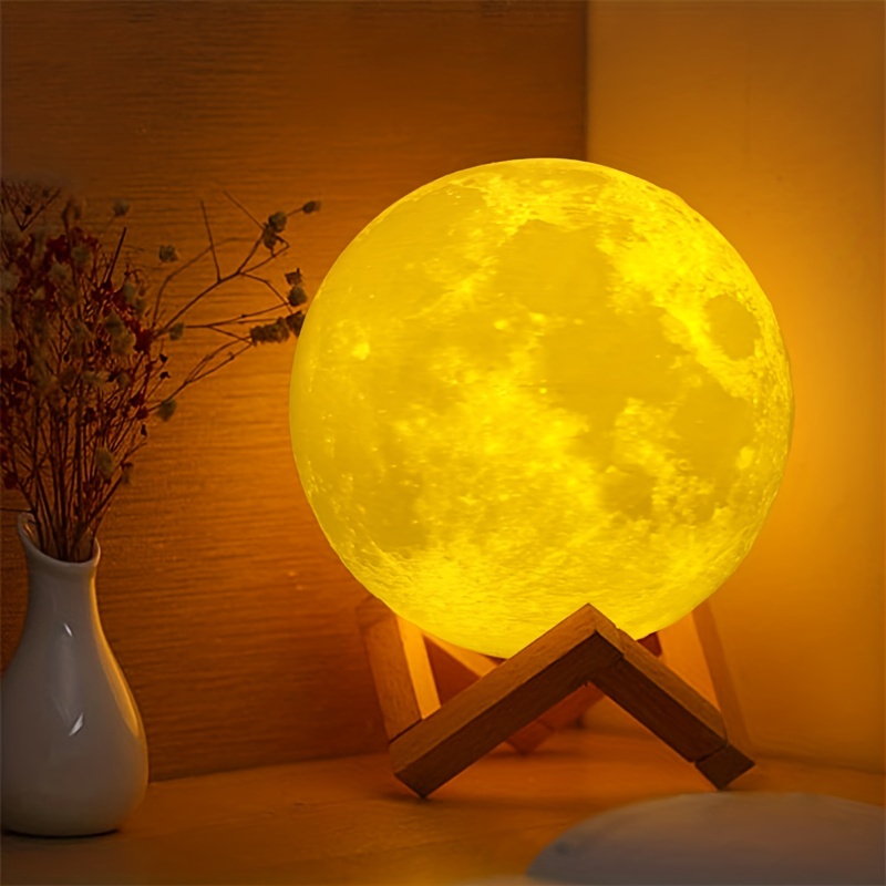 1 Stück Led 3d Mondlampe Mondähnliche Nachtlampe Ständer - Temu