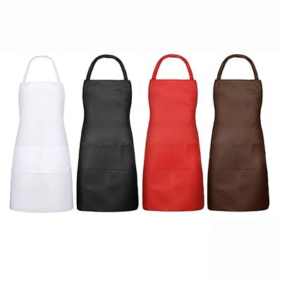 1pc/2pcs/4pcs/8pcs Kitchen Apron, Unisex Thickened Polyester Chef Cooking Apron, Reusable Oil-proof Stain Resistant Kitchen Aprons With 2 Pockets, Kitchen Supplies, 28.7''x25''