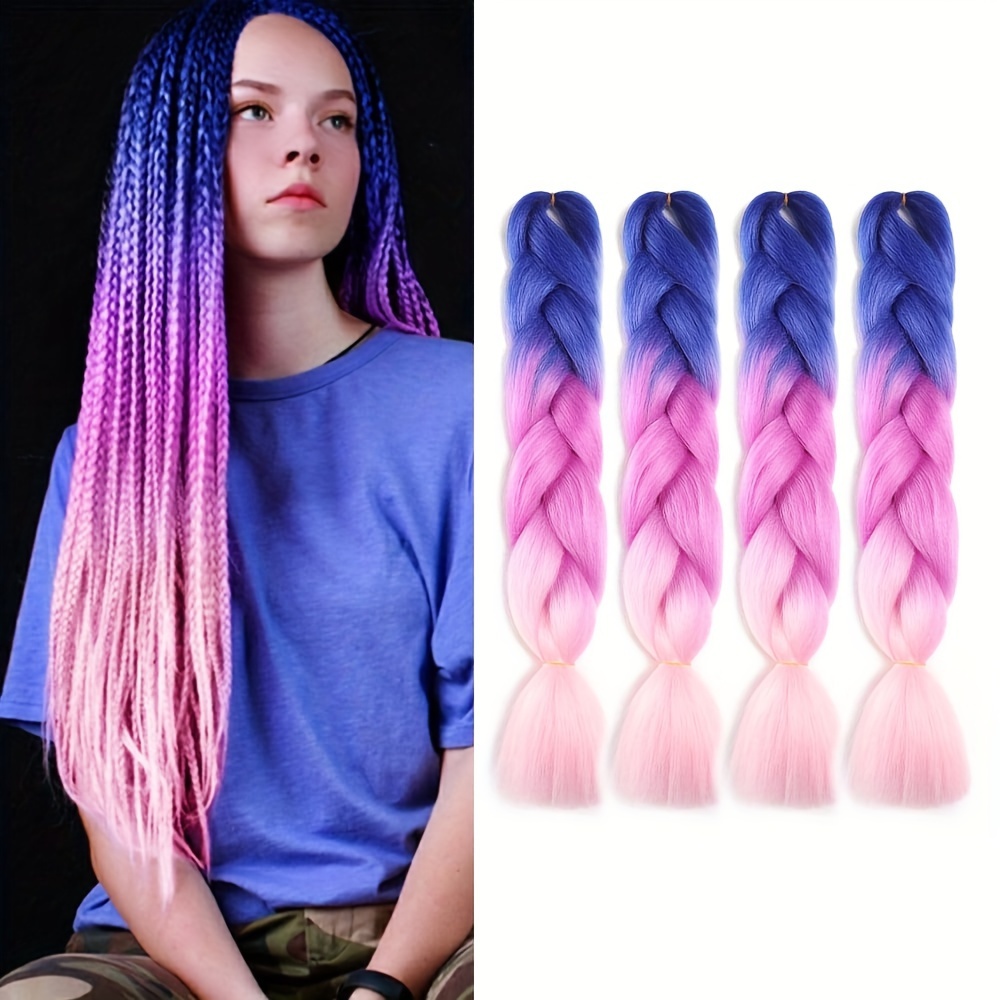 Blue Braiding Hair Jumbo Braids Hair Extensions Colored Braid Hair