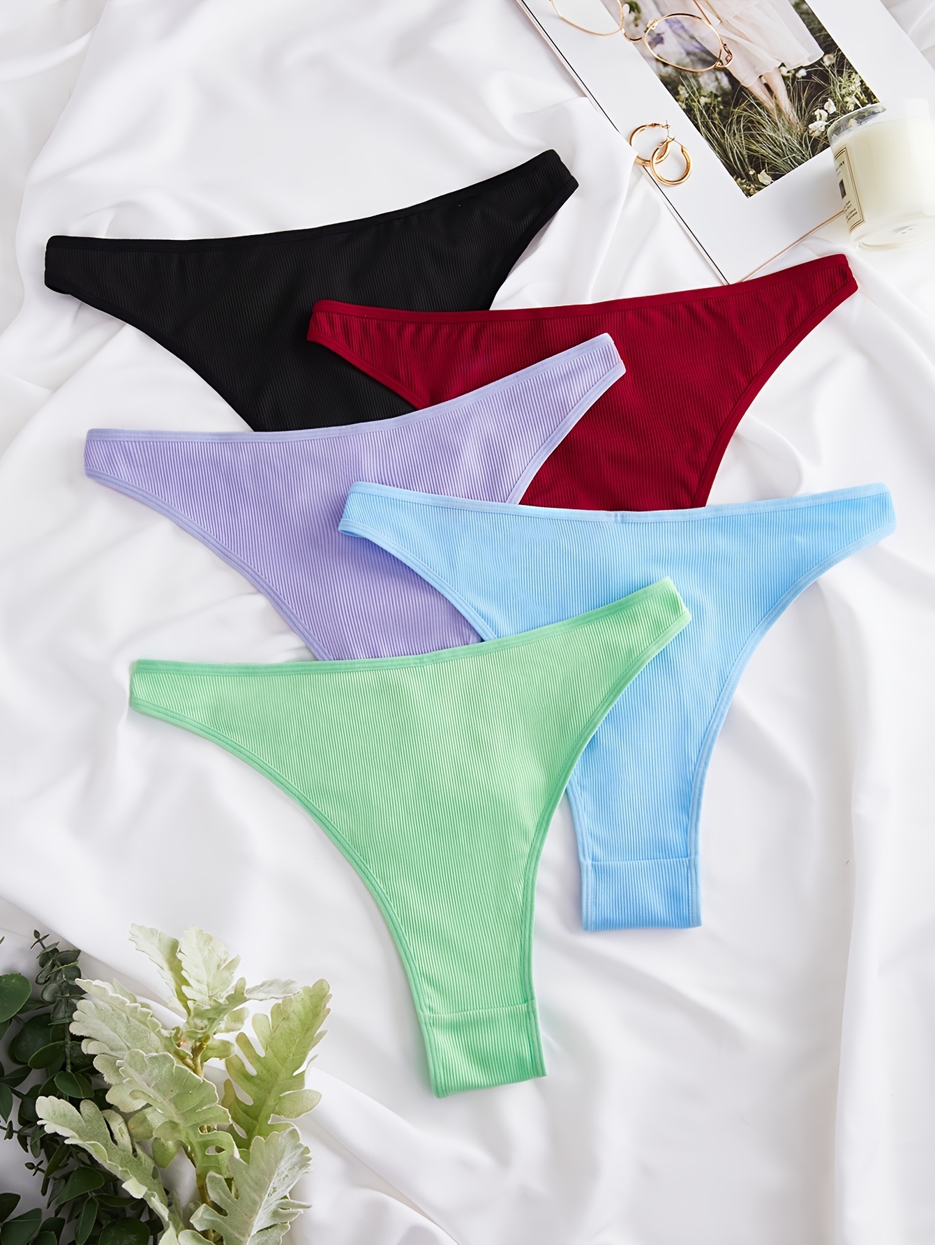 5-pack Ribbed Thong Briefs